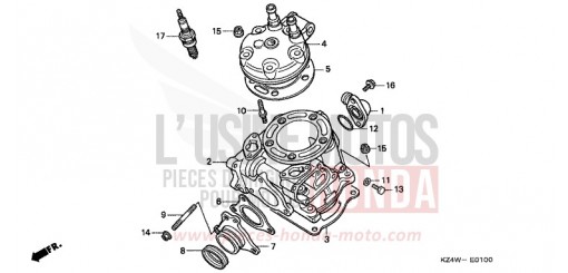 CYLINDRE/CULASSE CR125RW de 1998